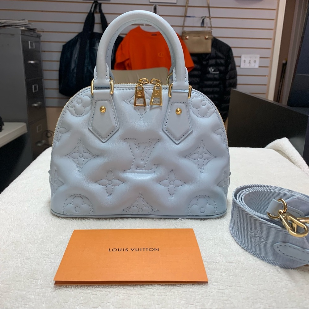 Louis Vuitton Alma BB Bubblegram Leather Ice Blue Glacier Bag